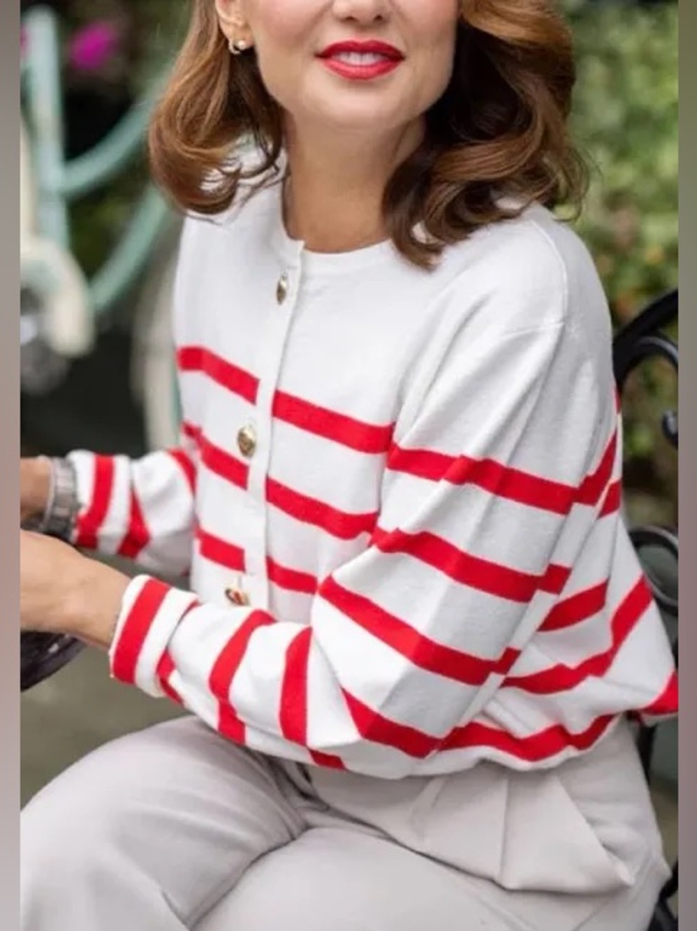 NWT Smash + Tess x Jillian Harris The Rosalie Cardigan in Cherry Size M/L